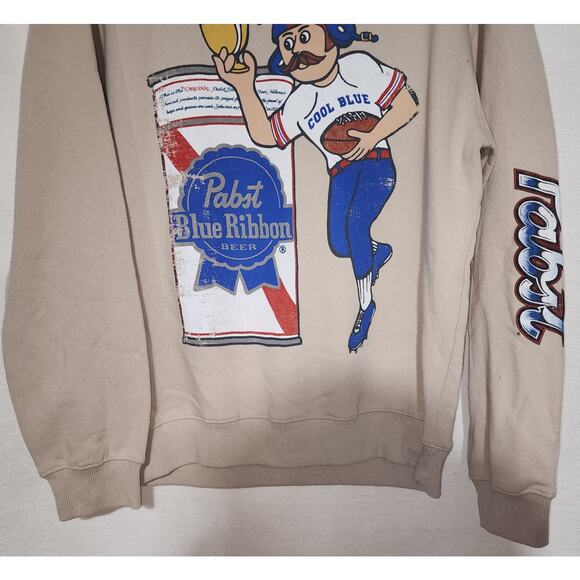 Pabst blue ribbon beer football men's medium sweatshirt-Faded - Picture 6 of 7